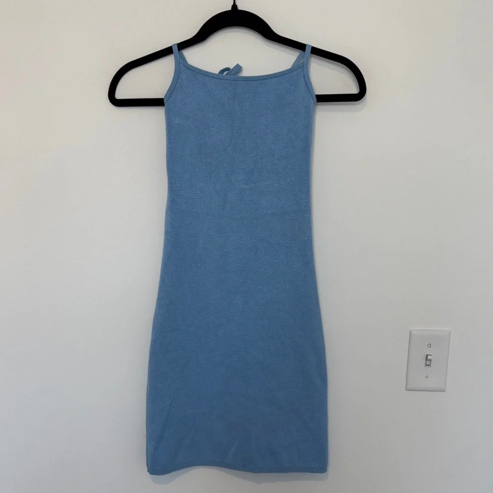 Abercrombie & Fitch Light Blue Mini Knit Dress - Size XS - Picture 3 of 8